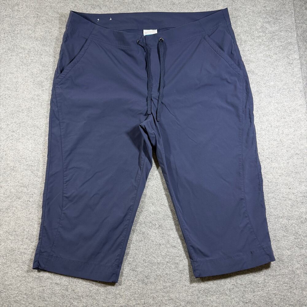 Columbia Capri Pants Active Womens 16 Navy Lightweight Outdoor Hiking Drawstring